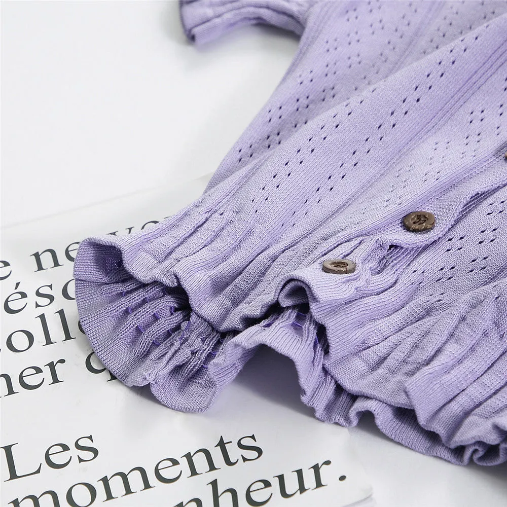 Bare Belly INS Popular cecShort Sleeve Tops Women Summer V-Neck Cardigan See Through Thin Short Sweater Outerwear