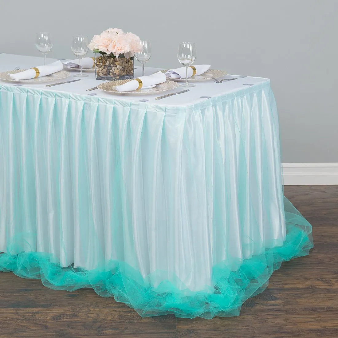 Bargain 14 ft. Two Tone Tulle Chiffon Table Skirt (2 Colors)