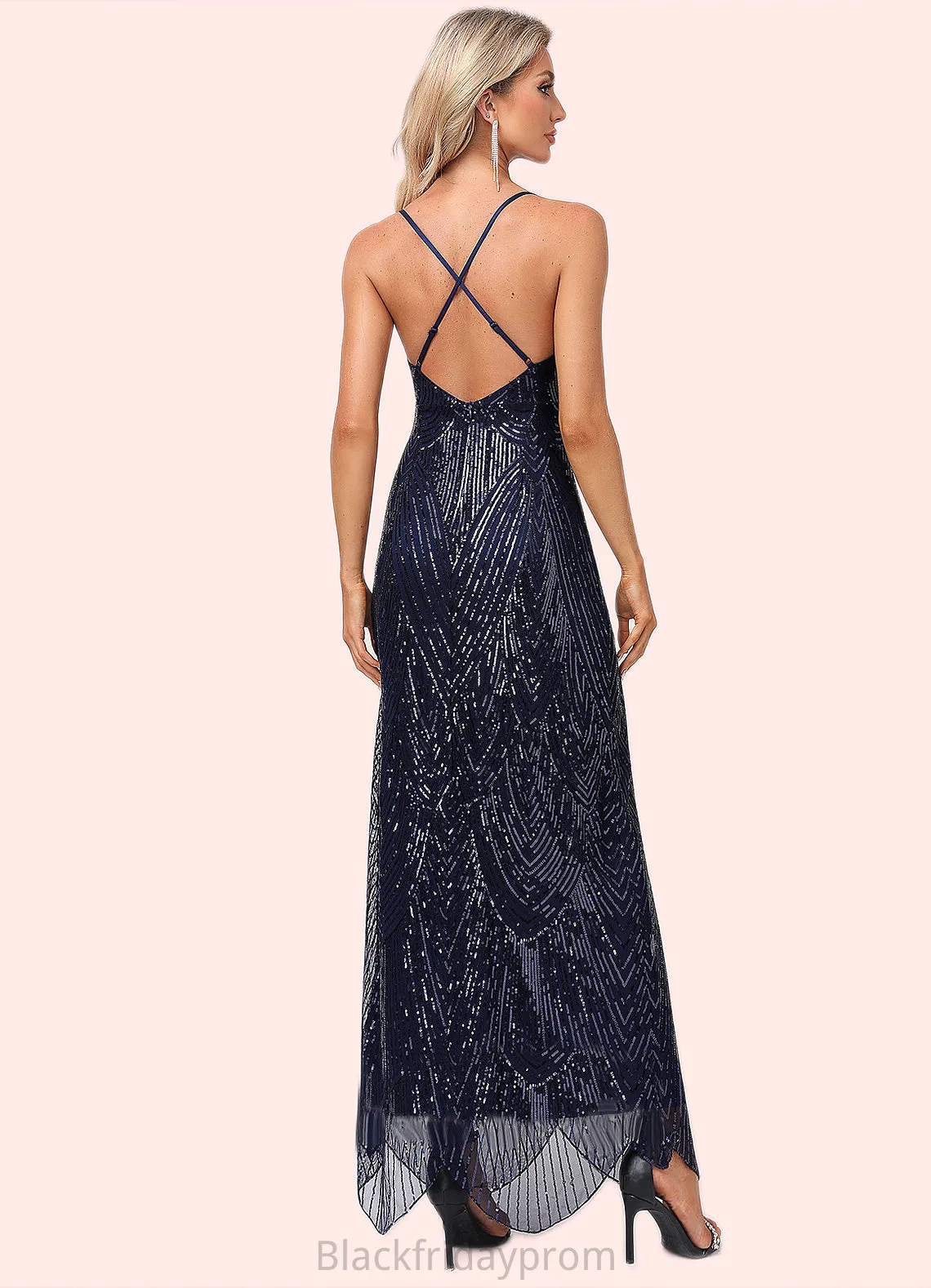 Baylee V-Neck Sheath/Column Sequin Dresses BF2P0022440