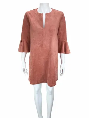 BCBG MAZAZRIA Women's Catier Faux Suede Dress Rosedawn Size XXS-XS with Tags