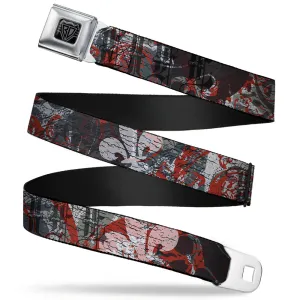 BD Wings Logo CLOSE-UP Full Color Black Silver Seatbelt Belt - Gothic 3 Webbing