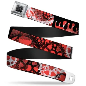 BD Wings Logo CLOSE-UP Full Color Black Silver Seatbelt Belt - Grunge Gears Orange Webbing