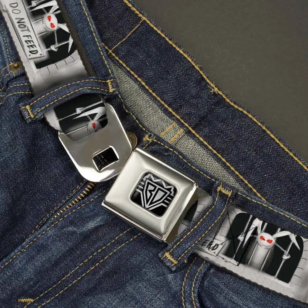 BD Wings Logo CLOSE-UP Full Color Black Silver Seatbelt Belt - Rabid Bunny Webbing