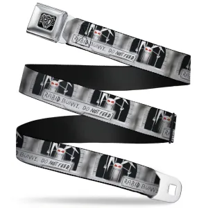 BD Wings Logo CLOSE-UP Full Color Black Silver Seatbelt Belt - Rabid Bunny Webbing