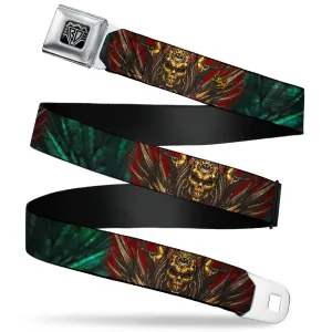 BD Wings Logo CLOSE-UP Full Color Black Silver Seatbelt Belt - TJ-Zombie King Webbing