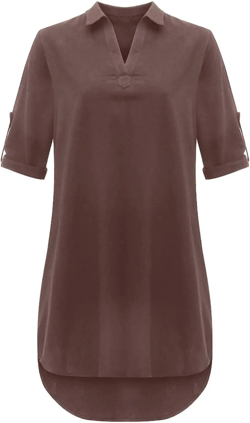 Beach Cover Ups for Women Loose Fit Cotton and Linen Short Sleeve Shirt Lapel Dresses Bathing Suit Cover Up Dresses