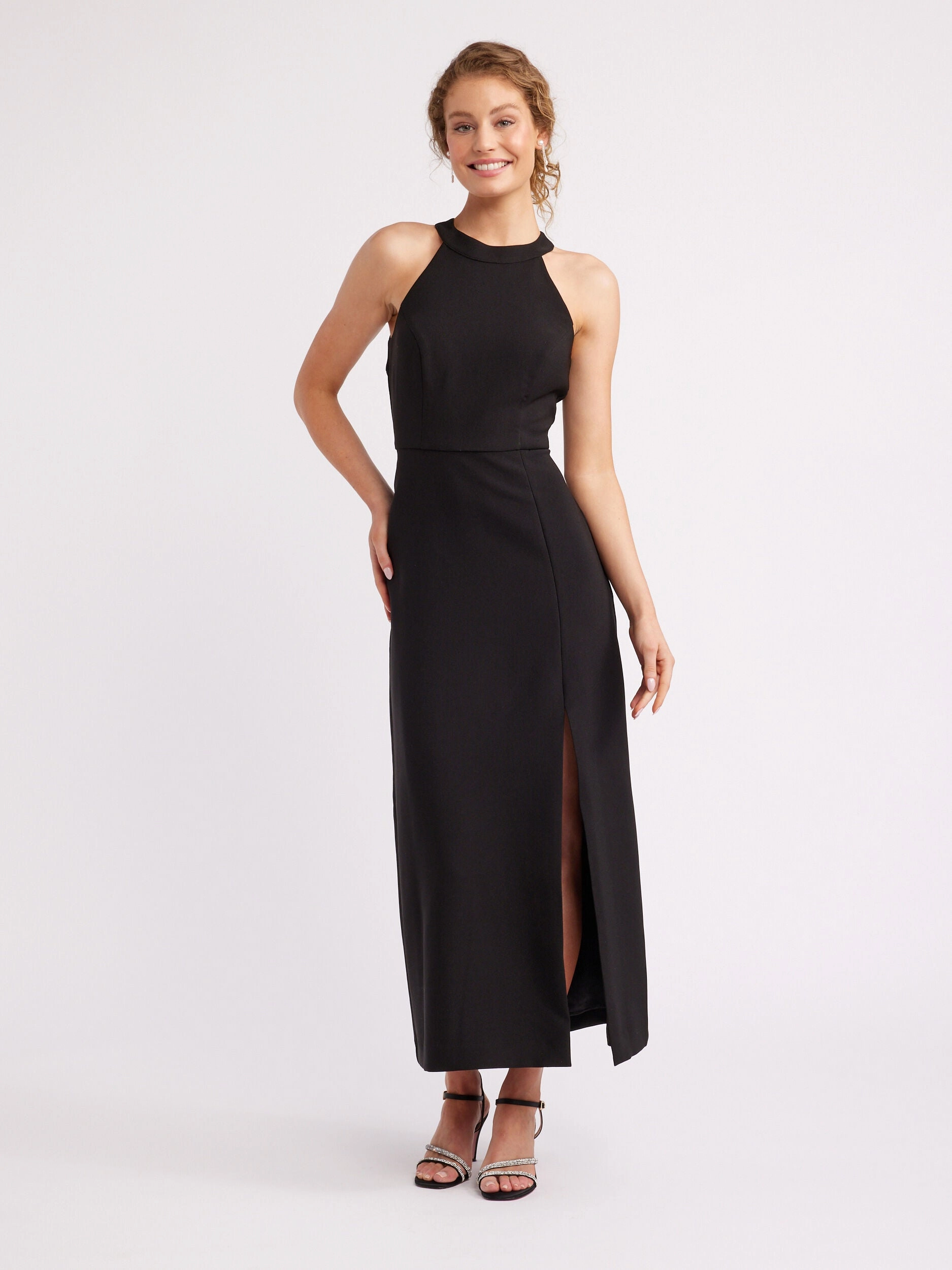 Lined interior Mom Chic Barcelona Halter Neck Dress
