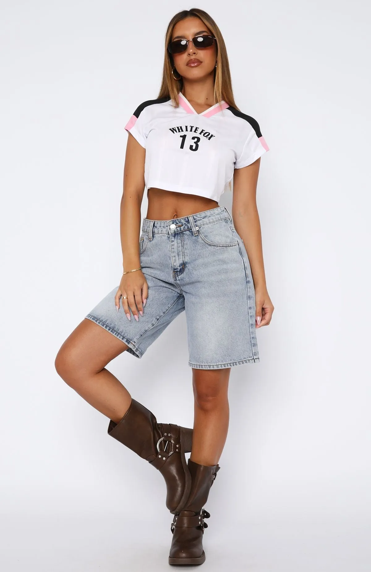 RollUpFasten Trendy Comfort Bella Denim Shorts Light Blue