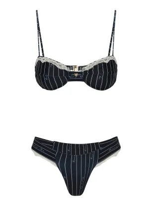 RuggedDurability MultiPocket Belle Ch??rie Classic Bikini Bottom | Pinstripe