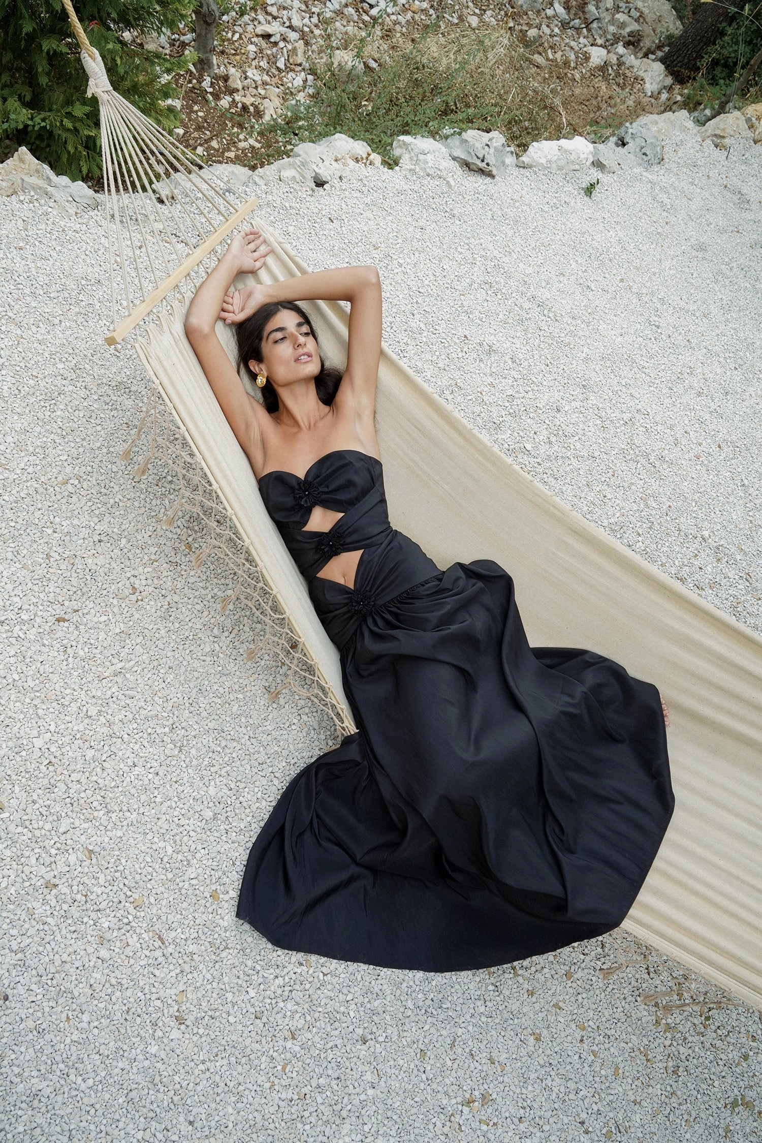 ContrastPlacket Scoop Neck Shape Belle De Nuit Dress