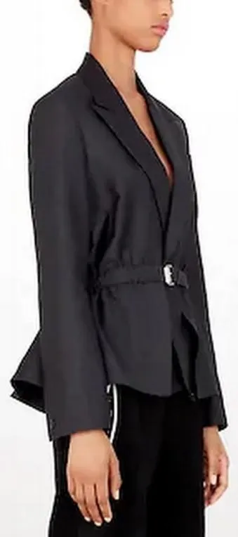 Belted Ruched-Waist Jacket