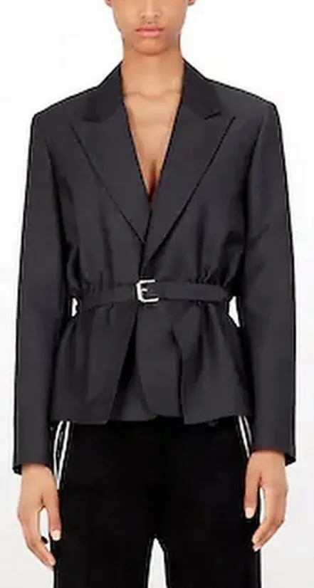 Belted Ruched-Waist Jacket