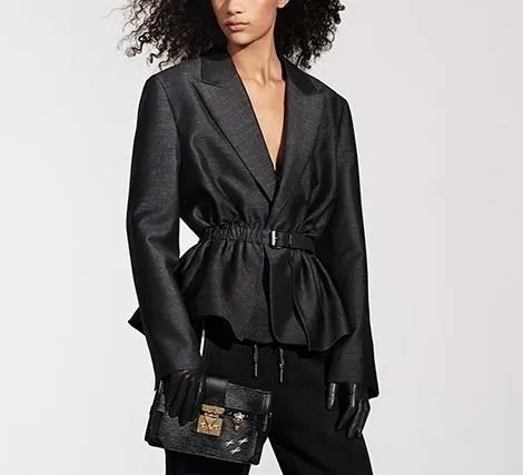 Belted Ruched-Waist Jacket
