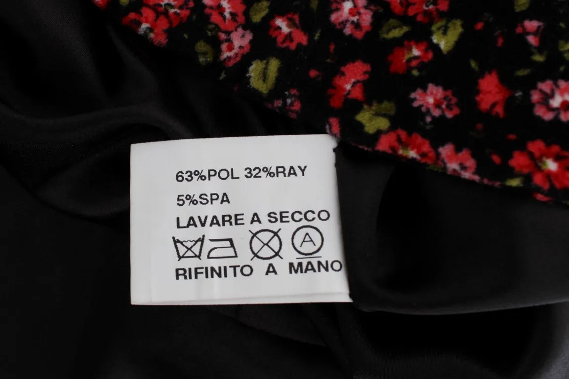 BENCIVENGA Black Multicolor Floral Suit