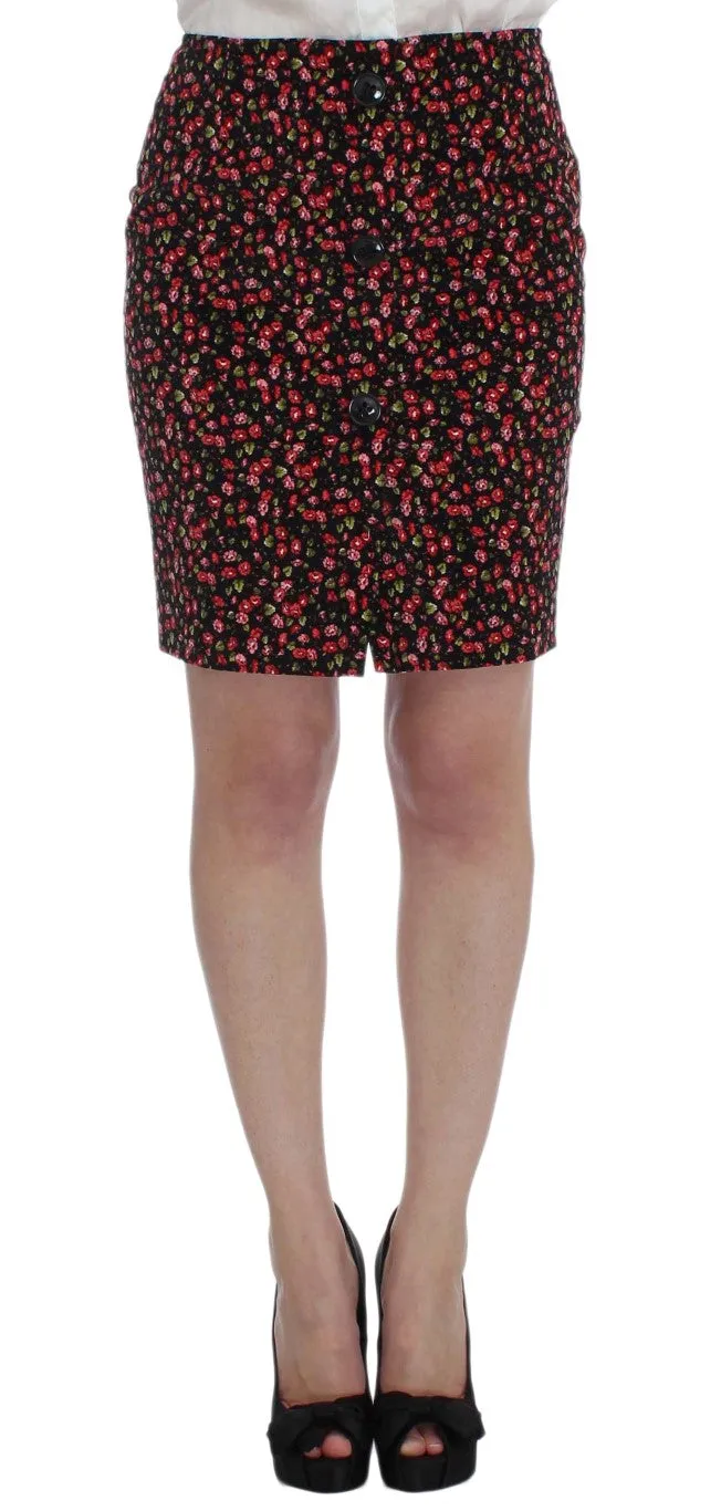 BENCIVENGA Black Multicolor Floral Suit