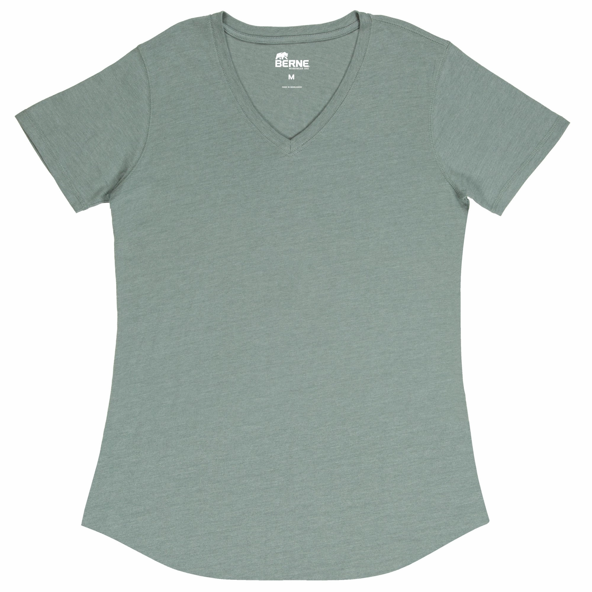 Berne Lead Cotton Blend Ladies Lightweight Performance V-Neck S/S Seasonal Collection Functional Pocket