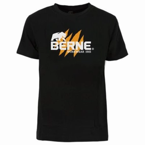 Casual Essential Lightweight Feel Berne Mens Black 100% Cotton Claw Mark Graphic Tee S/S