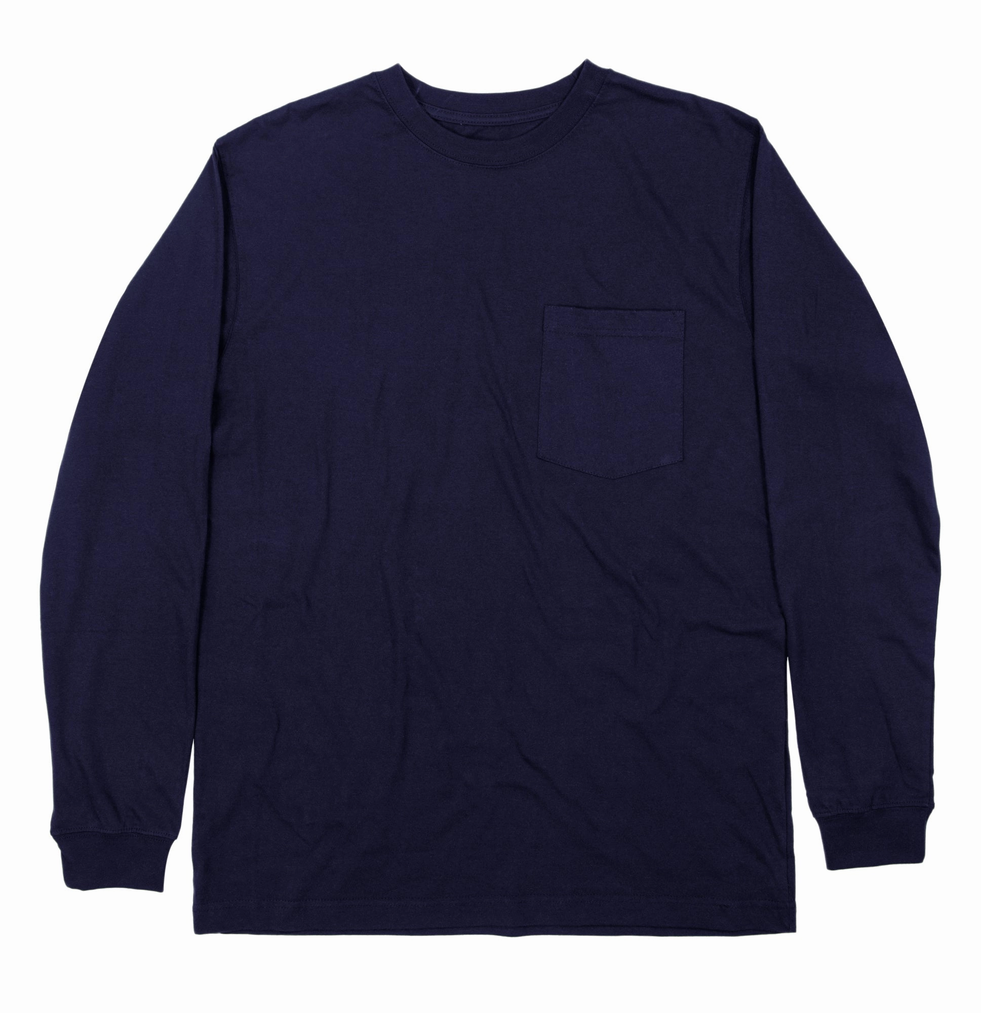 Stretchy Cloth Versatile Look Berne Mens Navy 100% Cotton Heavyweight Pocket Tee S/S