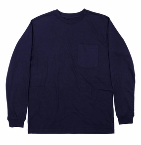 Durable Material Berne Mens Navy 100% Cotton Heavyweight Pocket Tee S/S