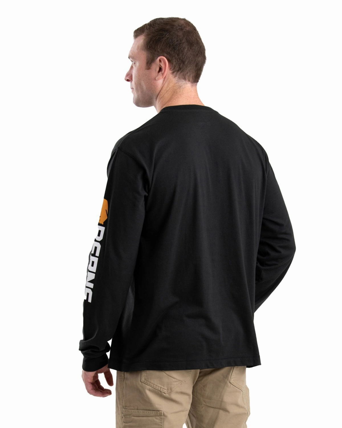 Lightweight Shirt Berne Mens Signature Performance Black Cotton Blend L/S T-Shirt