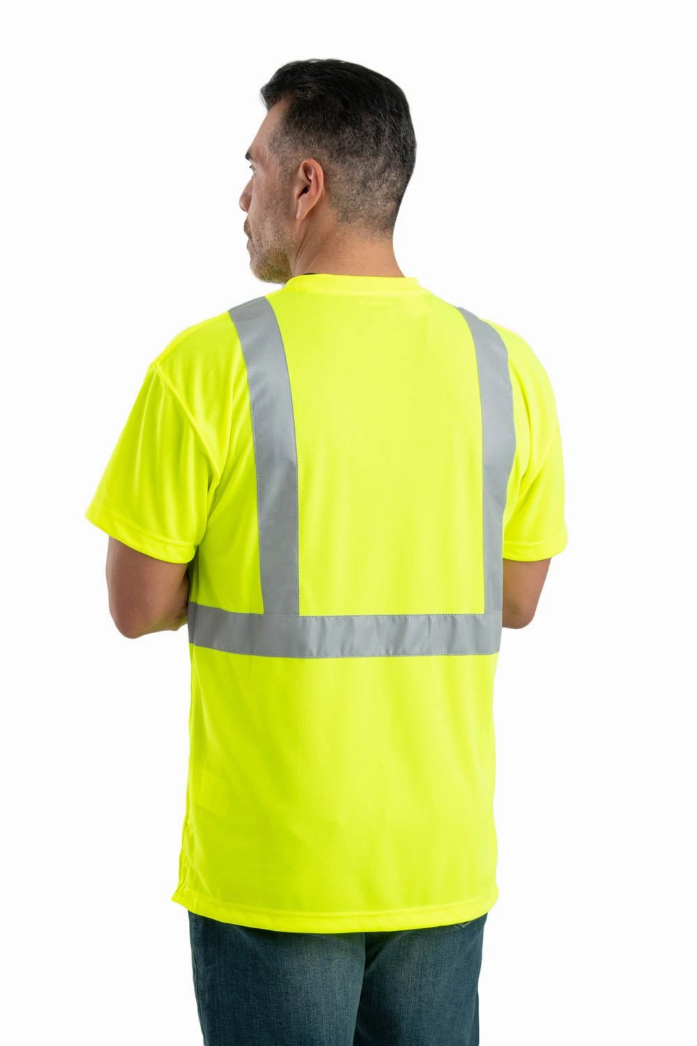 All-Occasion Wear Berne Mens Yellow Polyester Hi-Viz Performance S/S Tee S/S