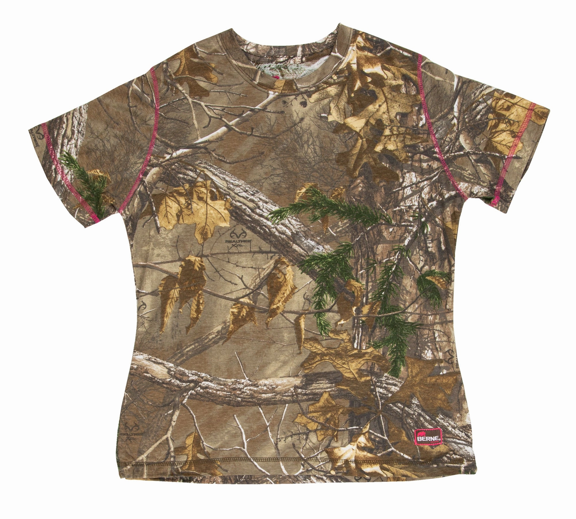 Slim Silhouette Edgy Design Berne Realtree Xtra Polyester Ladies Aspen Short Sleeve Tee S/S