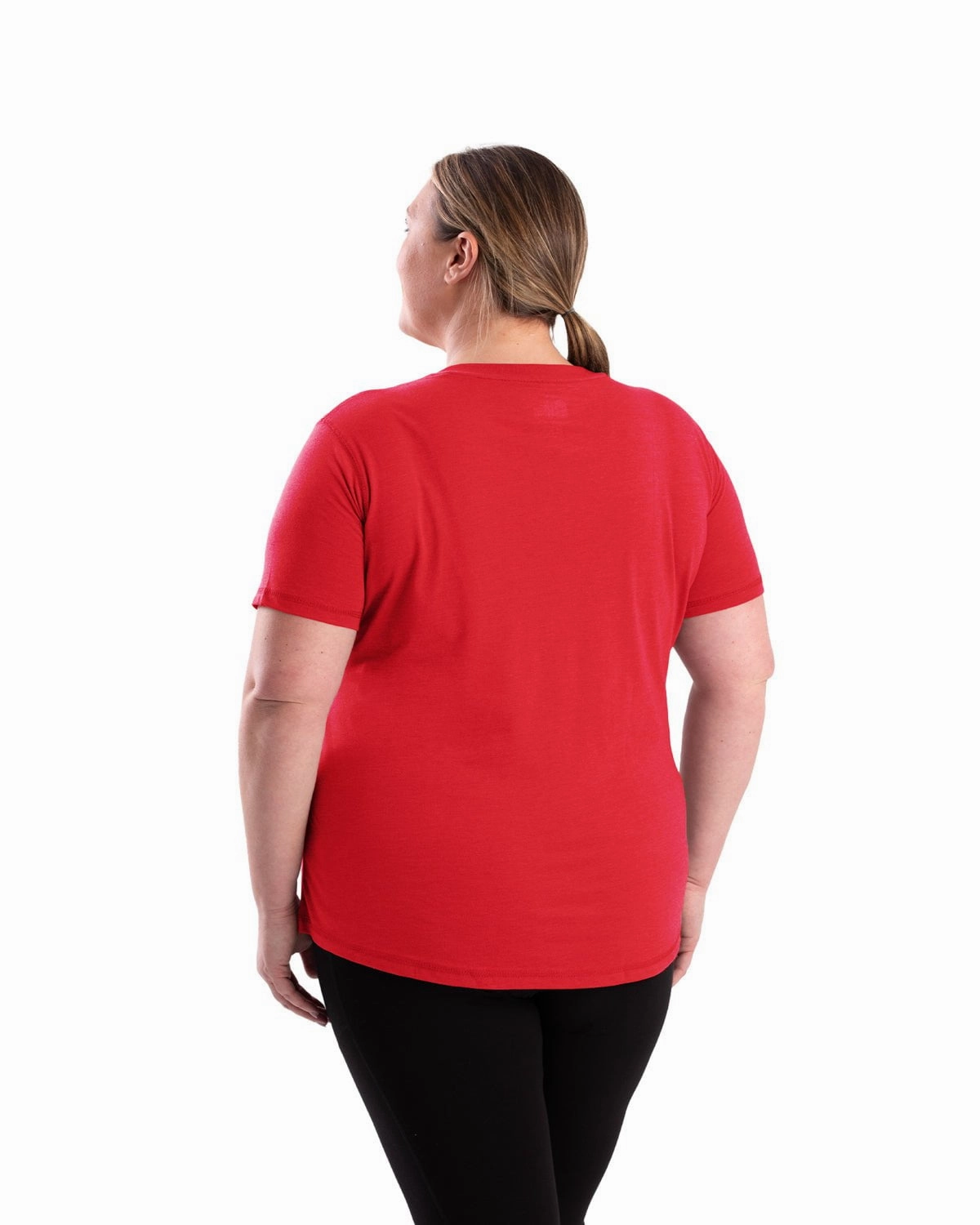 networking event Berne Womens Performance V-Neck Tomato Cotton Blend S/S T-Shirt