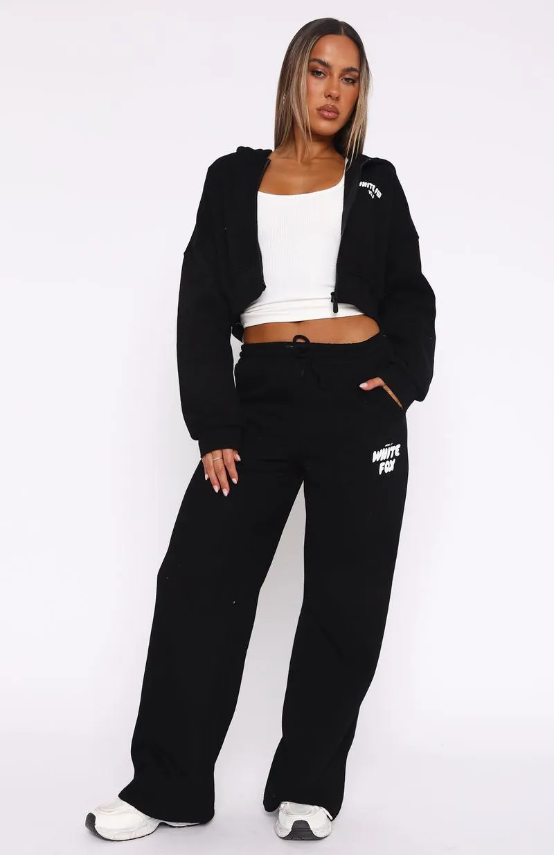 Offstage Wide Leg Sweatpants Monochrome Wrinkle resistant fabric