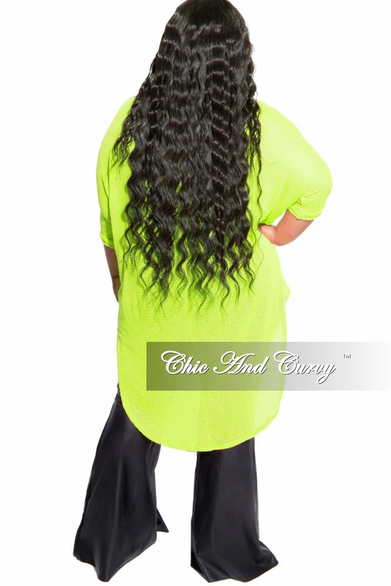 ReinforcedSeams Final Sale Plus Size Knitted High-Low Top in Lime