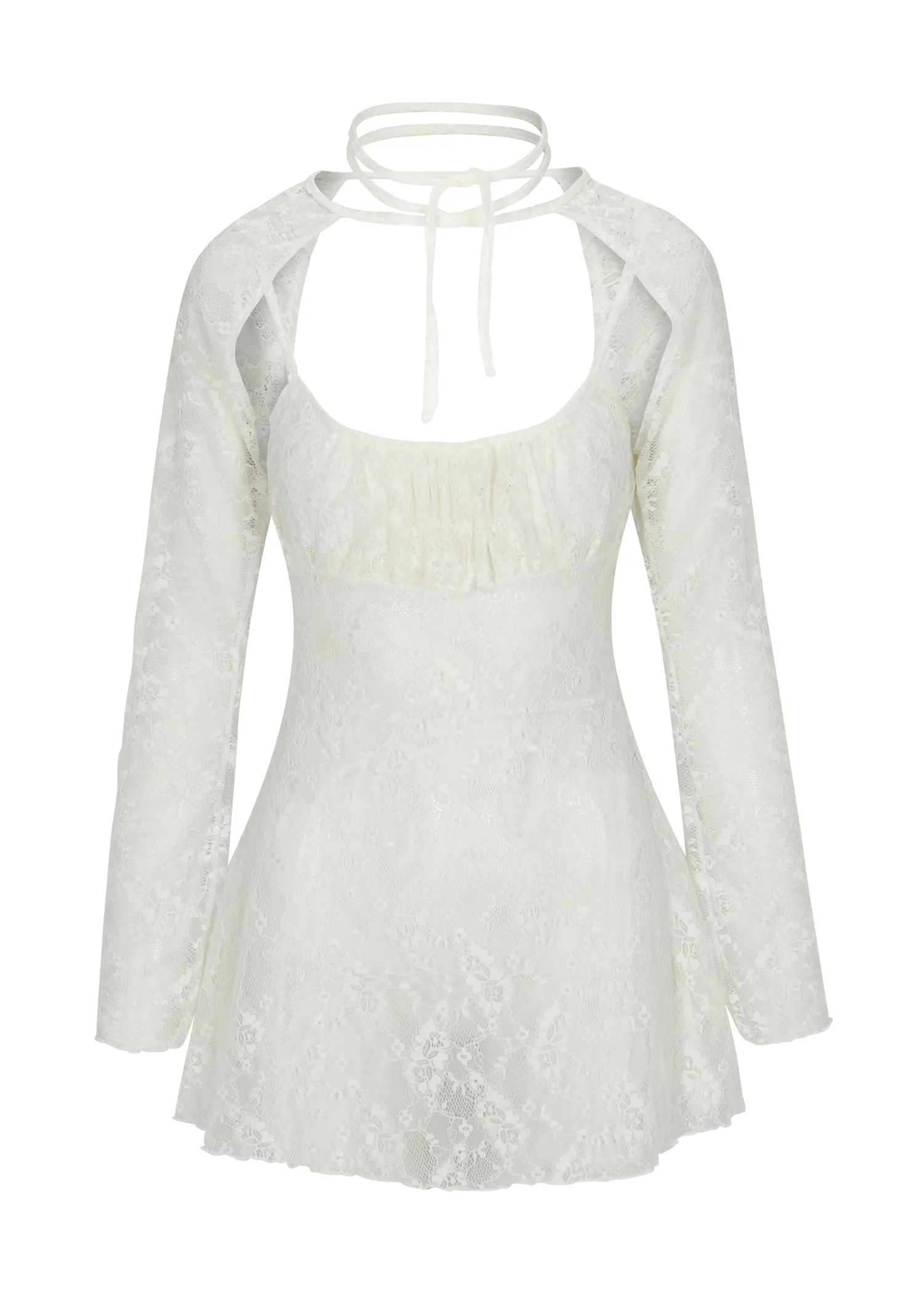 ConvertibleCollarSystem Bisou Bell-Sleeved Bolero ?? Ivory Lace