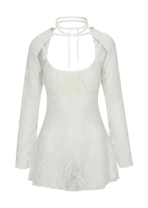 ConvertibleCollarSystem Bisou Bell-Sleeved Bolero ?? Ivory Lace