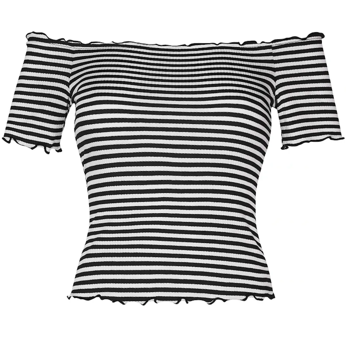Black & White Miss Poison Striped Scoop Neck Top