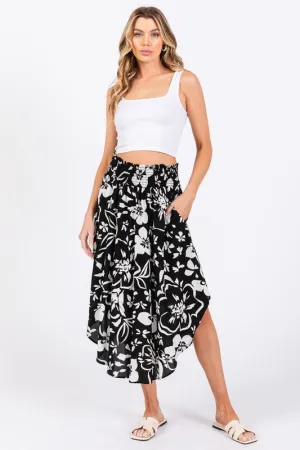 Black & White Tropical Skirt