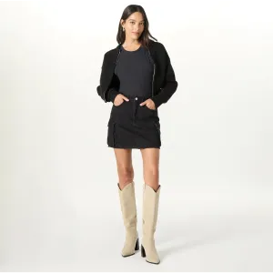 Black Cargo Mini Skirt