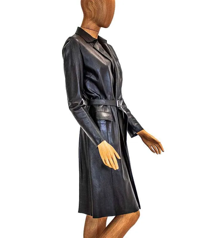 Black Leather Peacoat