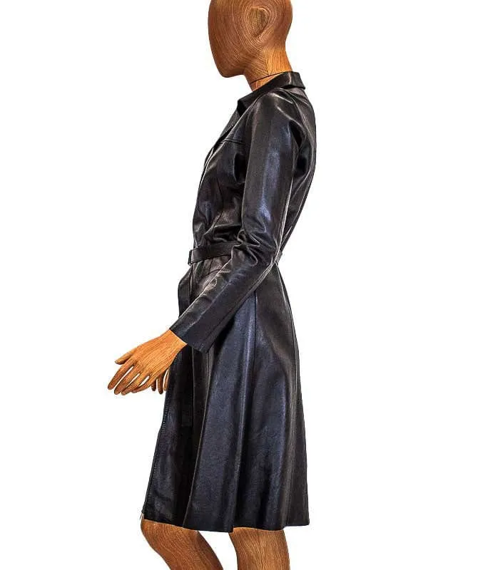 Black Leather Peacoat