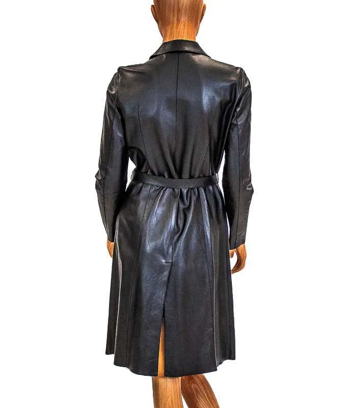 Black Leather Peacoat