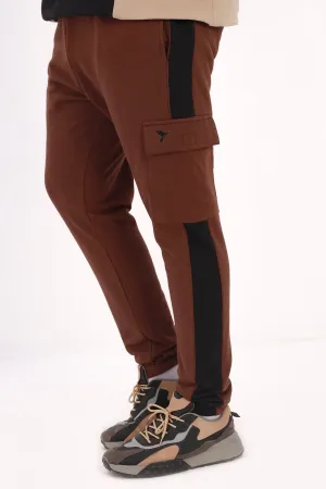 Black Panel Striped Jog Pants (Plus Size) - W22 - MTR061P