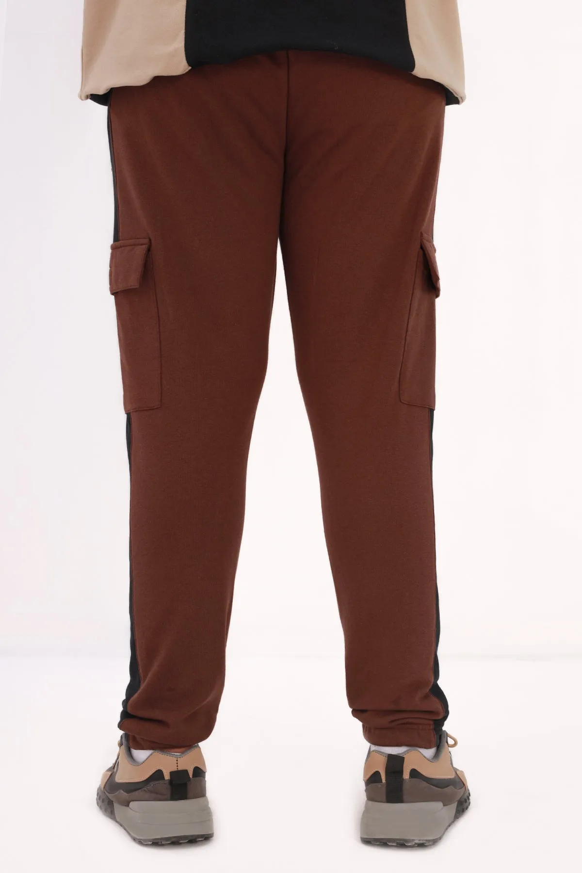Black Panel Striped Jog Pants (Plus Size) - W22 - MTR061P