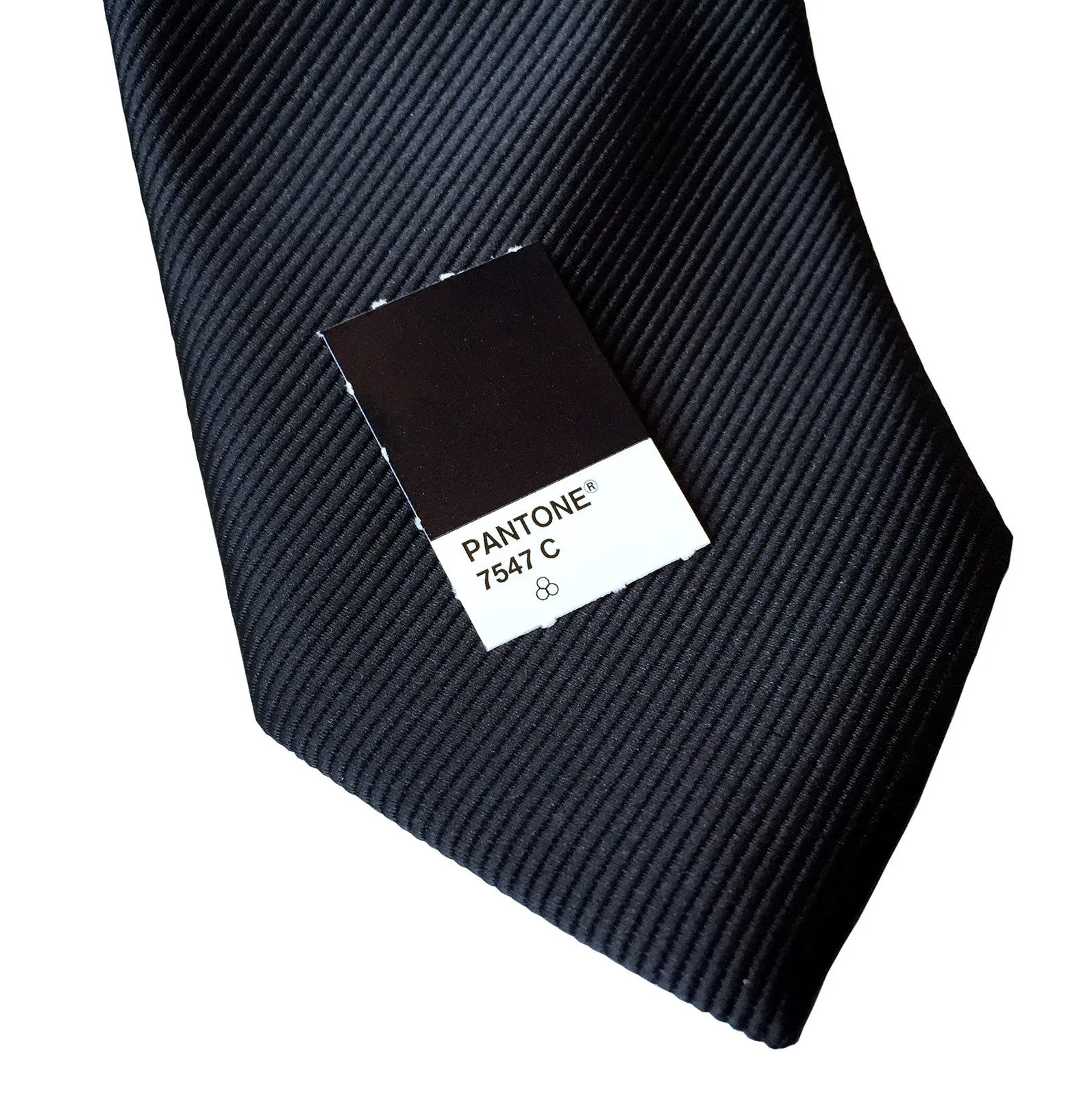 Black Pocket Square. Solid Color Fine-Stripe, No Print