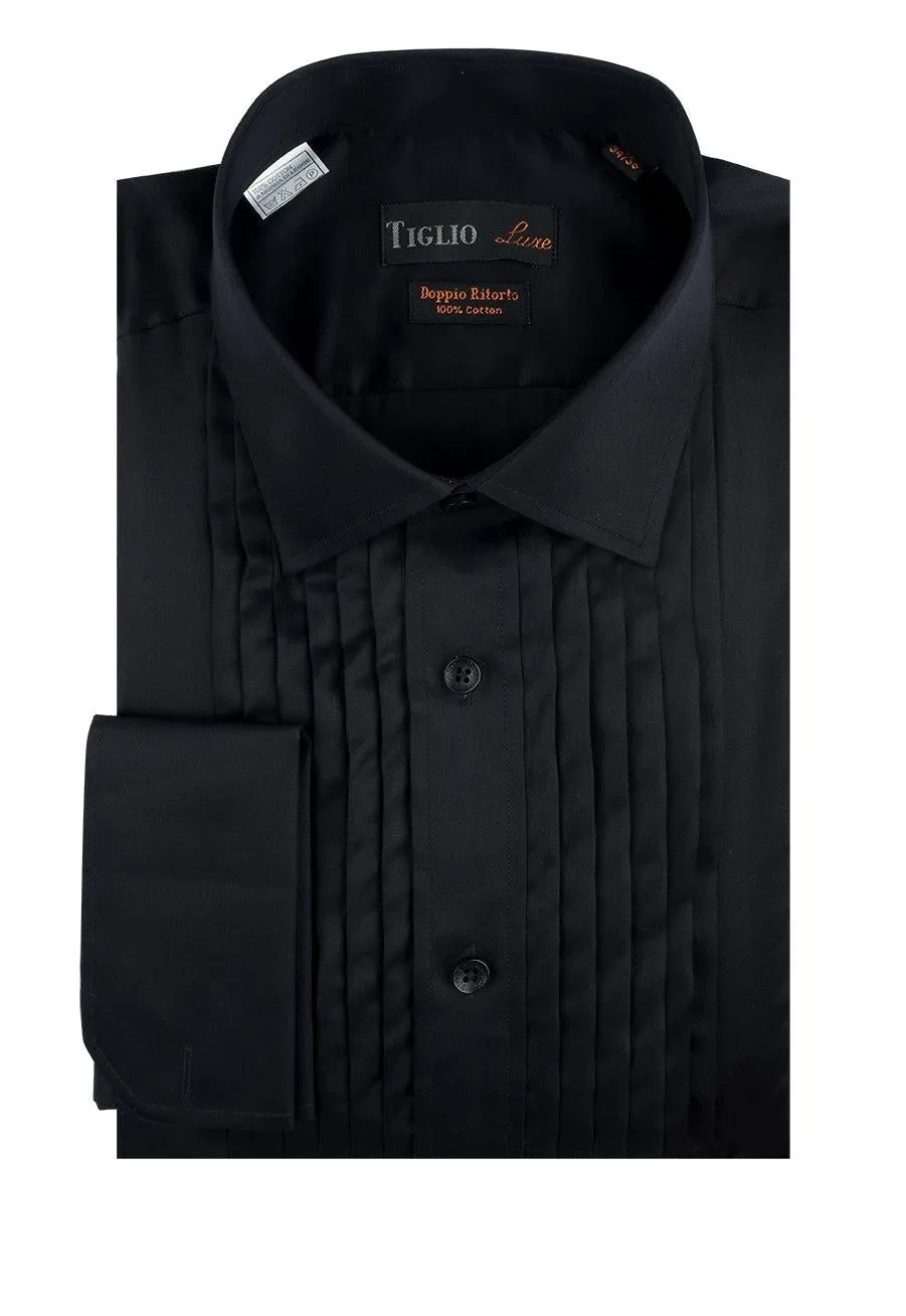 Black Tuxedo Shirt, French Cuff