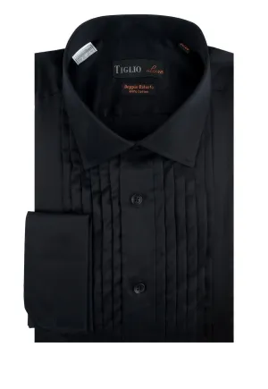 Black Tuxedo Shirt, French Cuff