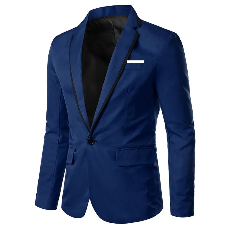 Blazers Masculino Homme Slim Fit Stylish Casual Solid Blazer Business Wedding Party Outwear Coat Suit Top Regular