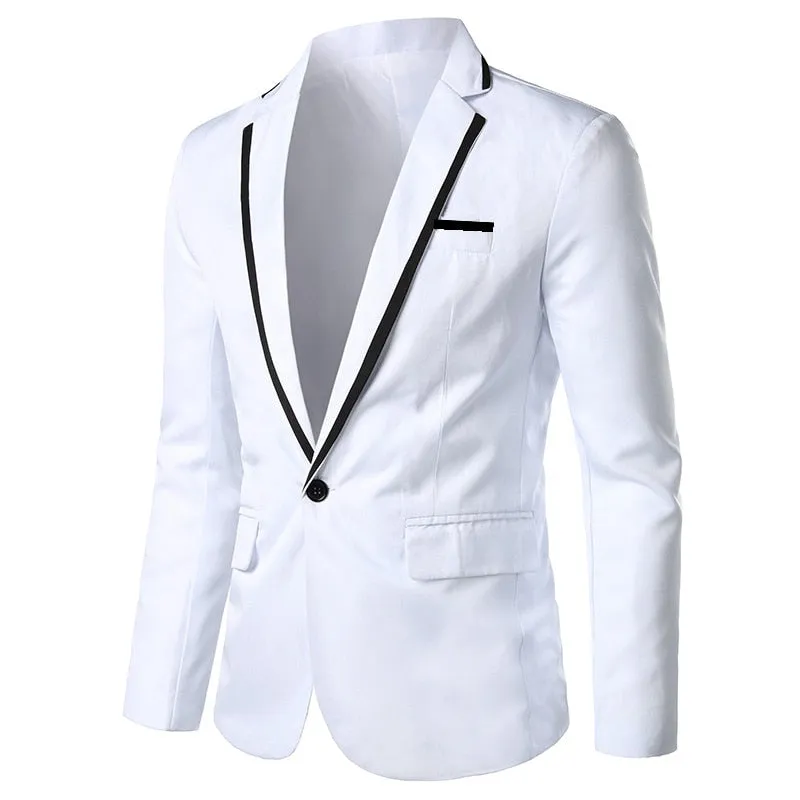 Blazers Masculino Homme Slim Fit Stylish Casual Solid Blazer Business Wedding Party Outwear Coat Suit Top Regular