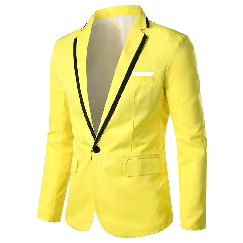 Blazers Masculino Homme Slim Fit Stylish Casual Solid Blazer Business Wedding Party Outwear Coat Suit Top Regular