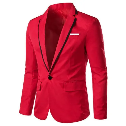 Blazers Masculino Homme Slim Fit Stylish Casual Solid Blazer Business Wedding Party Outwear Coat Suit Top Regular