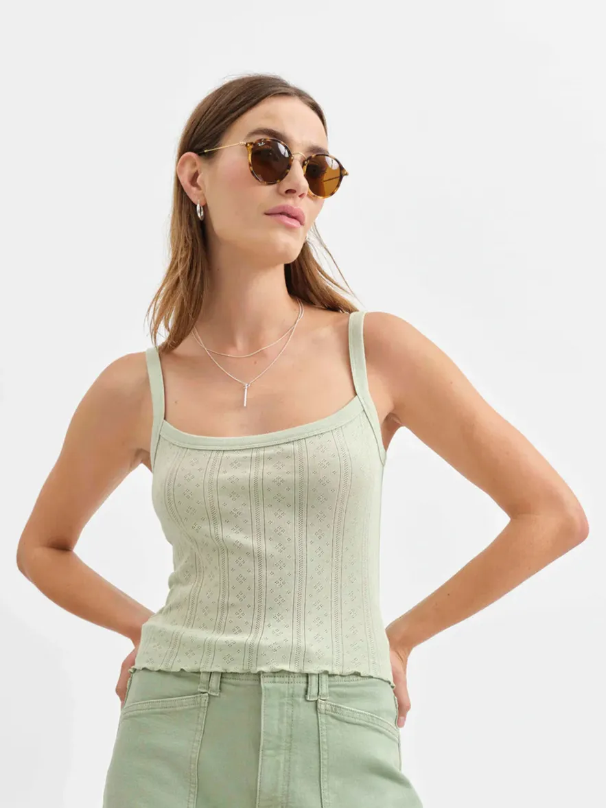 Tubular Body Construction UPF Protective Fabric Blossom Baby Tank - Pistachio