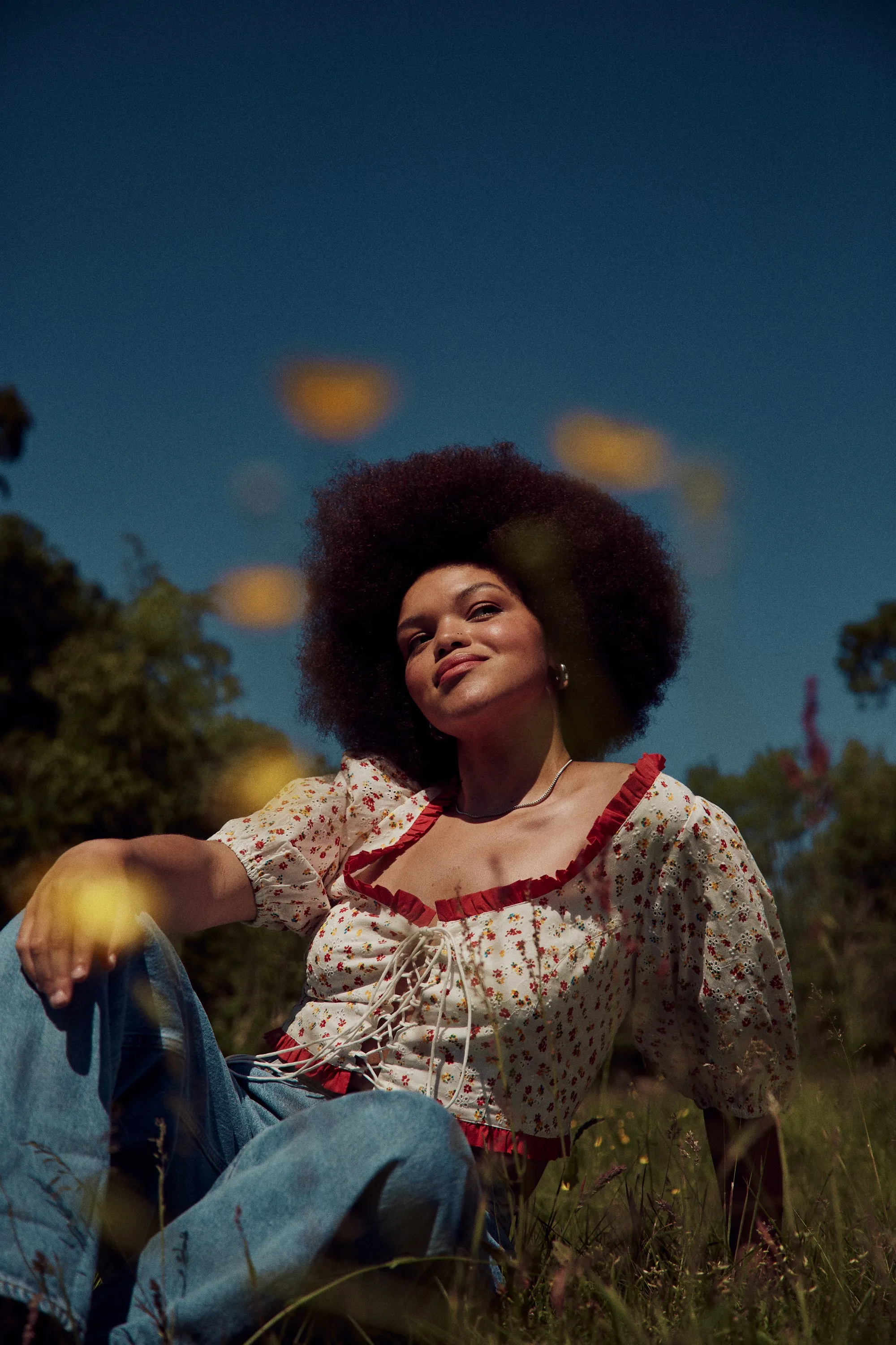 Blossom Broderie Corset Top - Curve ContrastStitching