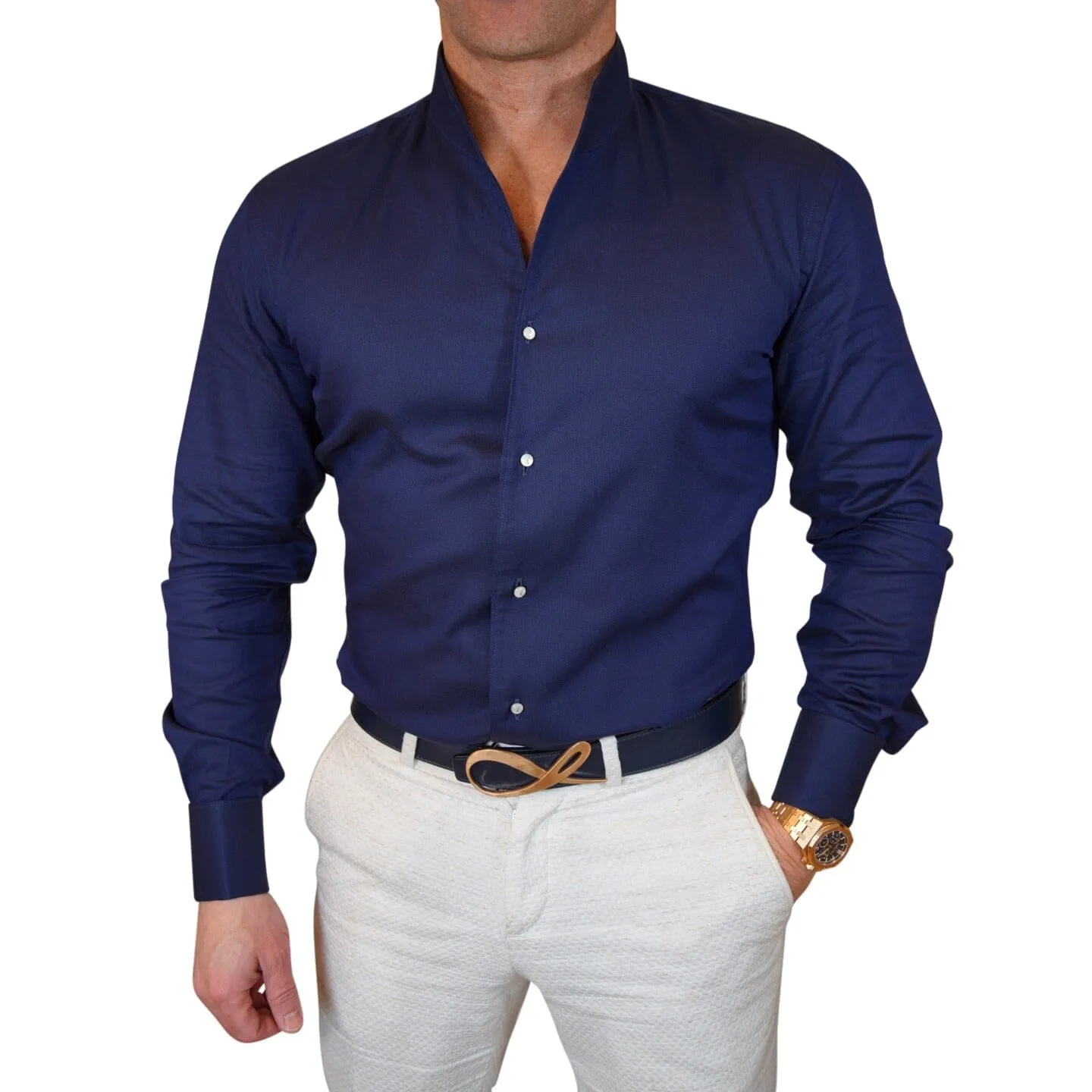 Blu Birdseye Solopezzo Dress Shirt @ The Vault