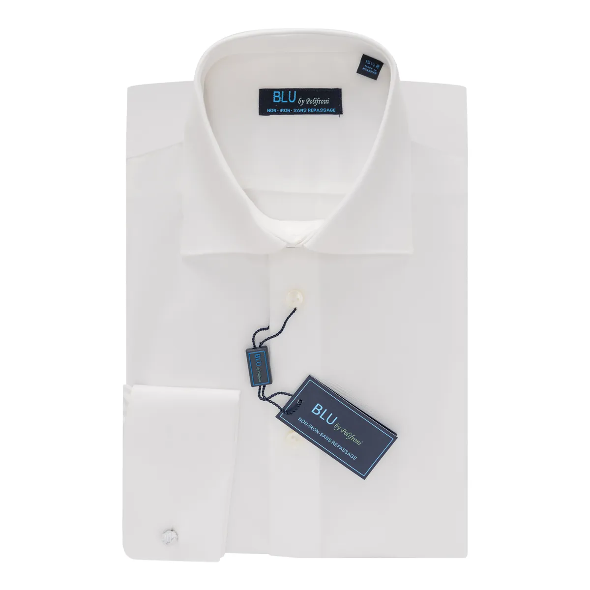 BLU DRESS SHIRT- FRENCH CUFF White